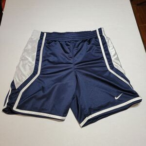 Nike Hoops Basketball Athletic Shorts Navy & Silver - Size Large